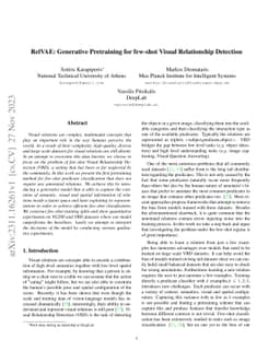 RelVAE: Generative Pretraining for few-shot Visual Relationship
  Detection