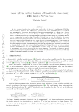 Cross Entropy in Deep Learning of Classifiers Is Unnecessary -- ISBE
  Error is All You Need