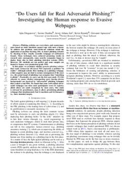 "Do Users fall for Real Adversarial Phishing?" Investigating the Human
  response to Evasive Webpages