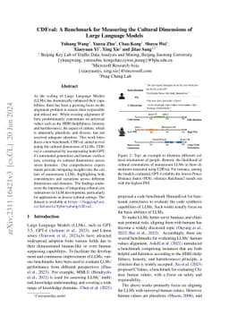 CDEval: A Benchmark for Measuring the Cultural Dimensions of Large
  Language Models