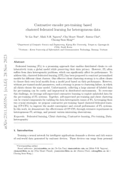 Contrastive encoder pre-training-based clustered federated learning for
  heterogeneous data