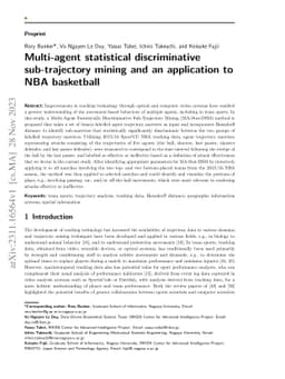 Multi-agent statistical discriminative sub-trajectory mining and an
  application to NBA basketball
