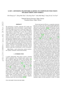 LC4SV: A Denoising Framework Learning to Compensate for Unseen Speaker
  Verification Models