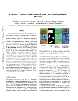 Cross-level Attention with Overlapped Windows for Camouflaged Object
  Detection