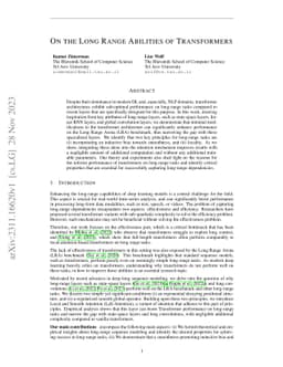 On the Long Range Abilities of Transformers