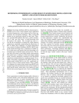 Rethinking Intermediate Layers design in Knowledge Distillation for
  Kidney and Liver Tumor Segmentation