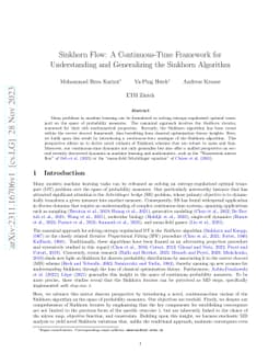 Sinkhorn Flow: A Continuous-Time Framework for Understanding and
  Generalizing the Sinkhorn Algorithm