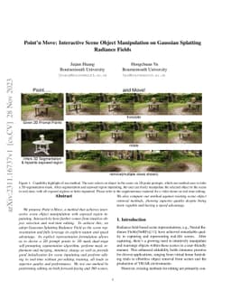 Pointñ Move: Interactive Scene Object Manipulation on Gaussian
  Splatting Radiance Fields
