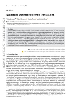 Evaluating Optimal Reference Translations