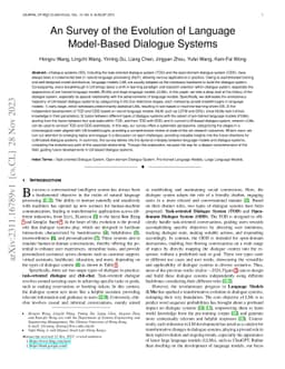A Survey of the Evolution of Language Model-Based Dialogue Systems