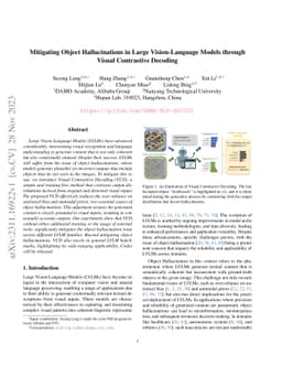 Mitigating Object Hallucinations in Large Vision-Language Models through
  Visual Contrastive Decoding