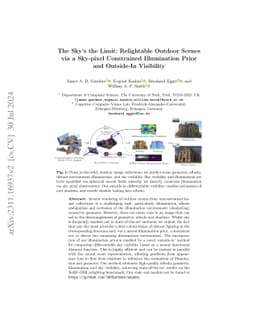 The Sky's the Limit: Re-lightable Outdoor Scenes via a Sky-pixel
  Constrained Illumination Prior and Outside-In Visibility