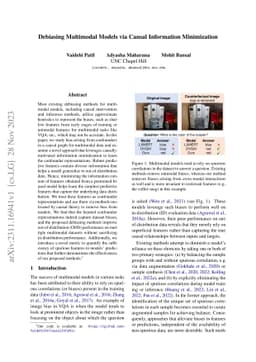 Debiasing Multimodal Models via Causal Information Minimization