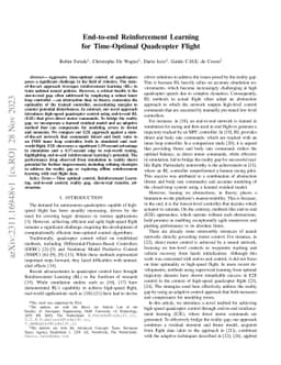 End-to-end Reinforcement Learning for Time-Optimal Quadcopter Flight