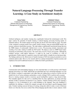 Natural Language Processing Through Transfer Learning: A Case Study on
  Sentiment Analysis