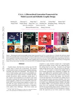COLE: A Hierarchical Generation Framework for Multi-Layered and Editable
  Graphic Design