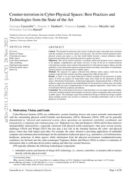 Counter-terrorism in cyber-physical spaces: Best practices and
  technologies from the state of the art