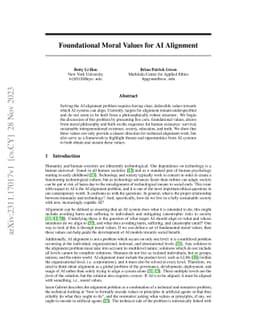 Foundational Moral Values for AI Alignment