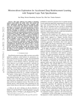 Mission-driven Exploration for Accelerated Deep Reinforcement Learning with Temporal Logic Task Specifications