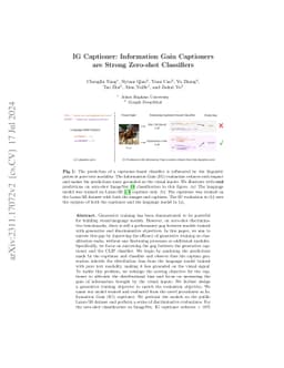 IG Captioner: Information Gain Captioners are Strong Zero-shot
  Classifiers