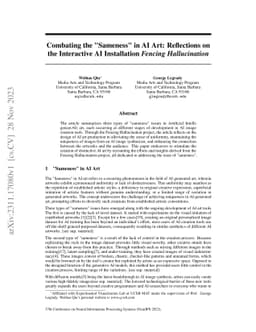 Combating the "Sameness" in AI Art: Reflections on the Interactive AI
  Installation Fencing Hallucination
