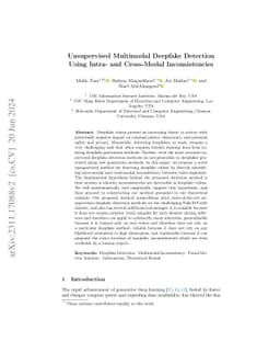 Unsupervised Multimodal Deepfake Detection Using Intra- and Cross-Modal
  Inconsistencies