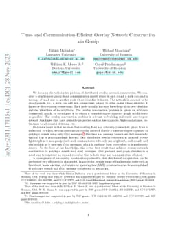 Time- and Communication-Efficient Overlay Network Construction via
  Gossip