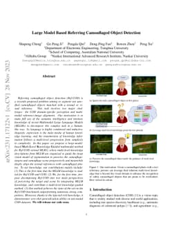 Large Model Based Referring Camouflaged Object Detection