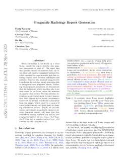 Pragmatic Radiology Report Generation