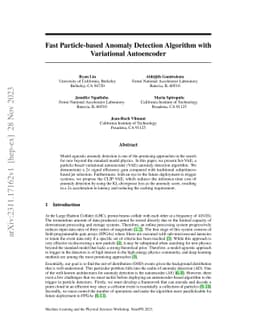 Fast Particle-based Anomaly Detection Algorithm with Variational
  Autoencoder