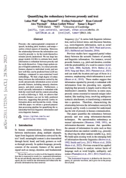 Quantifying the redundancy between prosody and text