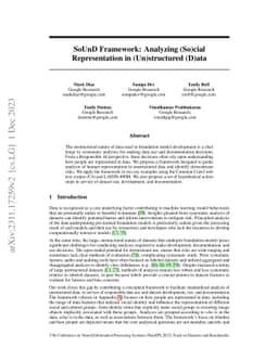 SoUnD Framework: Analyzing (So)cial Representation in (Un)structured
  (D)ata