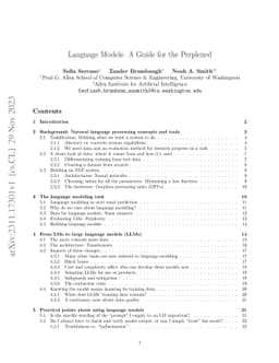 Language Models: A Guide for the Perplexed