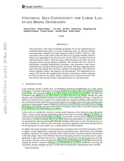 Universal Self-Consistency for Large Language Model Generation