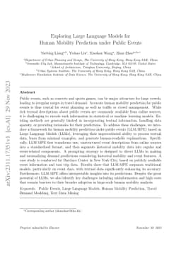 Exploring Large Language Models for Human Mobility Prediction under
  Public Events