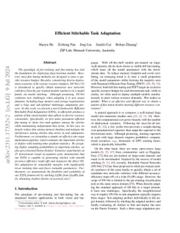 Efficient Stitchable Task Adaptation