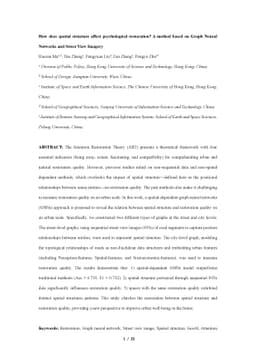 How does spatial structure affect psychological restoration? A method
  based on Graph Neural Networks and Street View Imagery