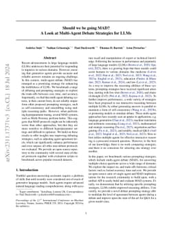 Should we be going MAD? A Look at Multi-Agent Debate Strategies for LLMs