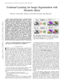 Continual Learning for Image Segmentation with Dynamic Query