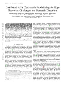 Distributed AI in Zero-touch Provisioning for Edge Networks: Challenges
  and Research Directions