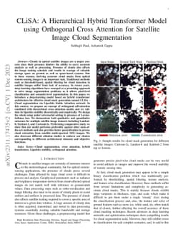 CLiSA: A Hierarchical Hybrid Transformer Model using Orthogonal Cross
  Attention for Satellite Image Cloud Segmentation