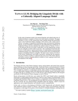 Taiwan LLM: Bridging the Linguistic Divide with a Culturally Aligned
  Language Model