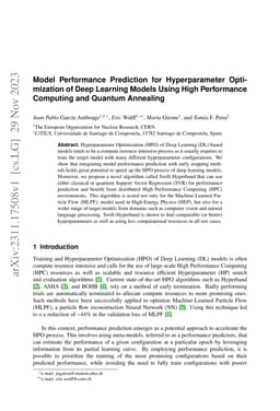 Model Performance Prediction for Hyperparameter Optimization of Deep
  Learning Models Using High Performance Computing and Quantum Annealing