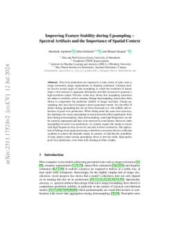 Improving Feature Stability during Upsampling -- Spectral Artifacts and
  the Importance of Spatial Context