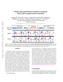 Weakly-Supervised Emotion Transition Learning for Diverse 3D Co-speech
  Gesture Generation