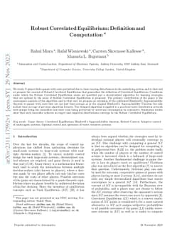 Robust Correlated Equilibrium: Definition and Computation