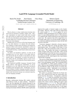 LanGWM: Language Grounded World Model