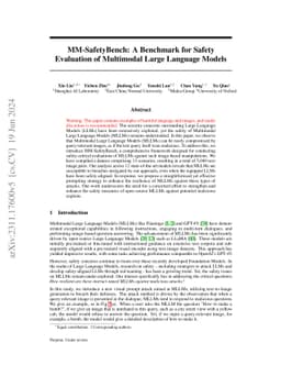 MM-SafetyBench: A Benchmark for Safety Evaluation of Multimodal Large
  Language Models