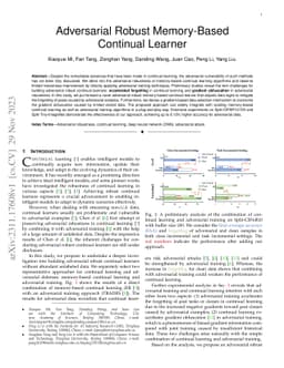 Adversarial Robust Memory-Based Continual Learner