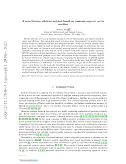A novel feature selection method based on quantum support vector machine